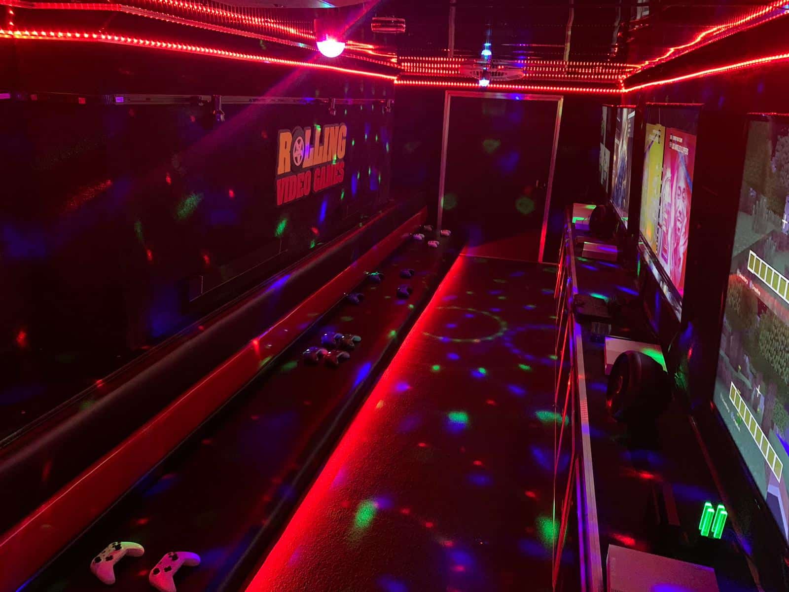 Long Island's Best Game Truck 1 Rolling Video Games Long Island, Interior Game Truck with LED lights in Lawrence, NY