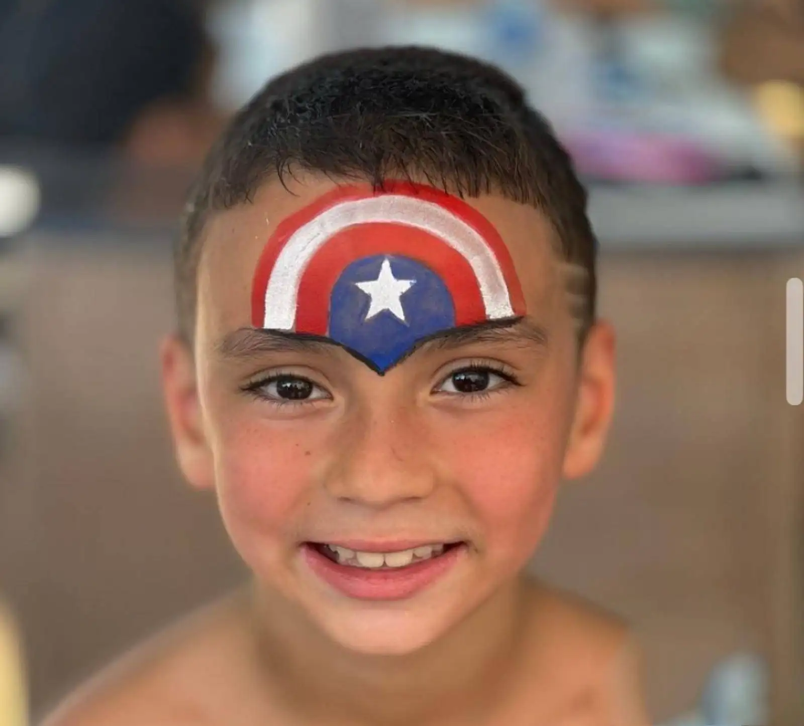 Face Painting Add-On β Safe, Fun & Colorful for Every Party! 5 RVGLi face painting Captain America